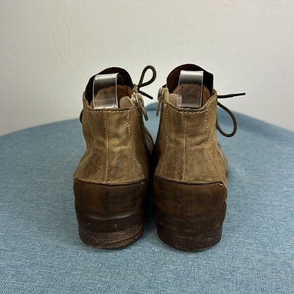 Clocharme Italian Leather Brown Tan Side Zip Ankle Boots Size 7 - Picture 3 of 9